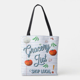 Bolsa Tote Grocery list, shop local