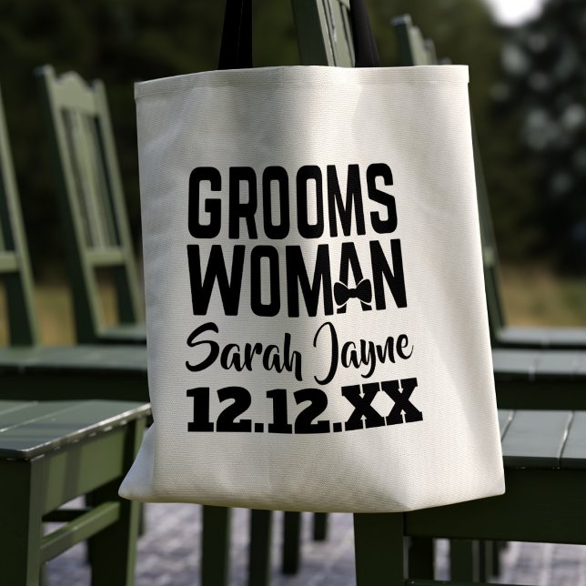 Bolsa Tote Groomswoman Casamento Smoking (Criador carregado)