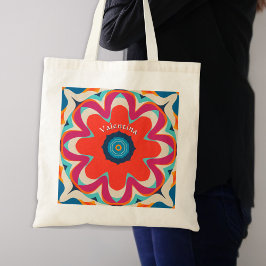 Bolsa Tote Groovy Boho Flower Colorido Personalizado