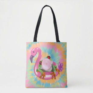 Bolsa Tote Groovy Bublegum soprando Sapo Tie Dye