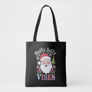 Bolsa Tote Groovy Cute Santa Claus Holly Jolly Vibes Xmas