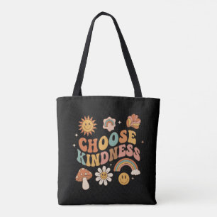 Bolsa Tote Groovy Escolha a Bondade Retro Anos 70 Vintage Pos