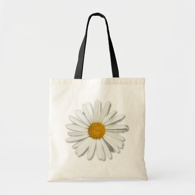Bolsa Tote Groovy Flower White Daisy Hippie Blossom (Frente)