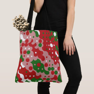 Bolsa Tote Groovy Funky Mod Retro Padrão de Natal
