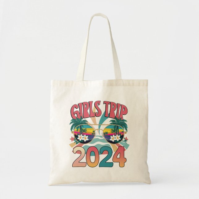 Bolsa Tote Groovy Girls Trip 2024 Weekend Summer Beach (Frente)