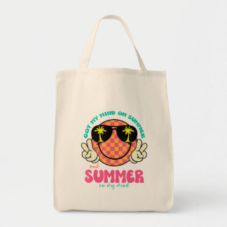 Bolsa Tote Groovy Happy Face Summer Vibes Me Imaginou No Sumá