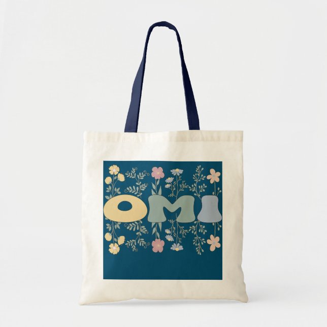 Bolsa Tote Groovy Omi Avó Flores Omi Avó (Frente)