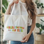 Bolsa Tote Groovy Retro Architecture é My Vibe, Architect<br><div class="desc">Groovy 'Architecture Is My Vibe' tote bag. Faz um presente excelente para o arquiteto na sua vida.</div>