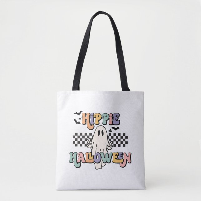 Bolsa Tote Groovy Retro Hippie Halloween Ghost (Frente)