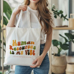 Bolsa Tote Groovy Retro Human Resources é minha visão, HR<br><div class="desc">Groovy,  bolsa dos anos 70 "Human Resources Is My Vibe" para profissionais de RH.</div>
