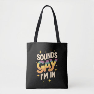 Bolsa Tote Groovy Sons Gay Estou no Orgulho LGBT do Arco-Íris