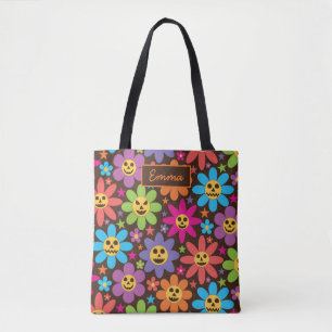 Bolsa Tote Groovy Spooky Flowers Personalizadas