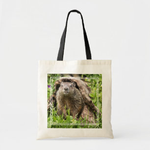 Bolsa Tote Groundhog em um registro vazio