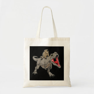 Bolsa Tote Groundhog Riding T-Rex Dinossaur - Groundhog Hog D