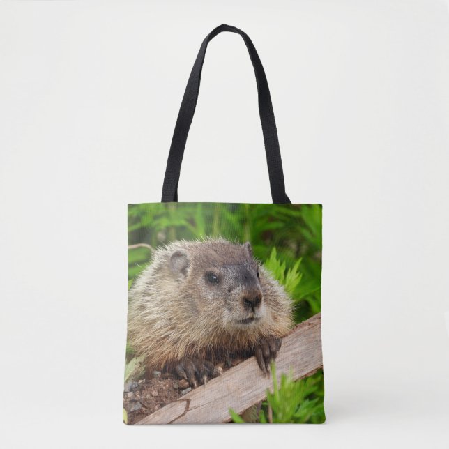 Bolsa Tote Groundhog Woodchuck Adorável (Frente)