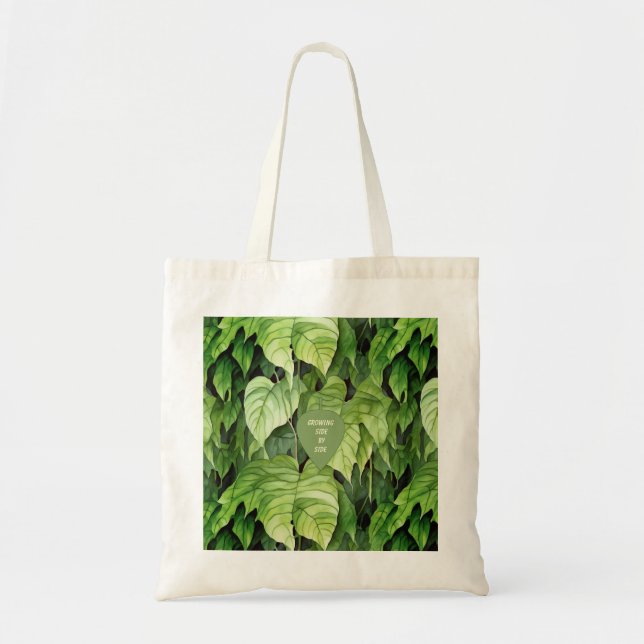 Bolsa Tote Growing Side by Side Green Leaf (Frente)