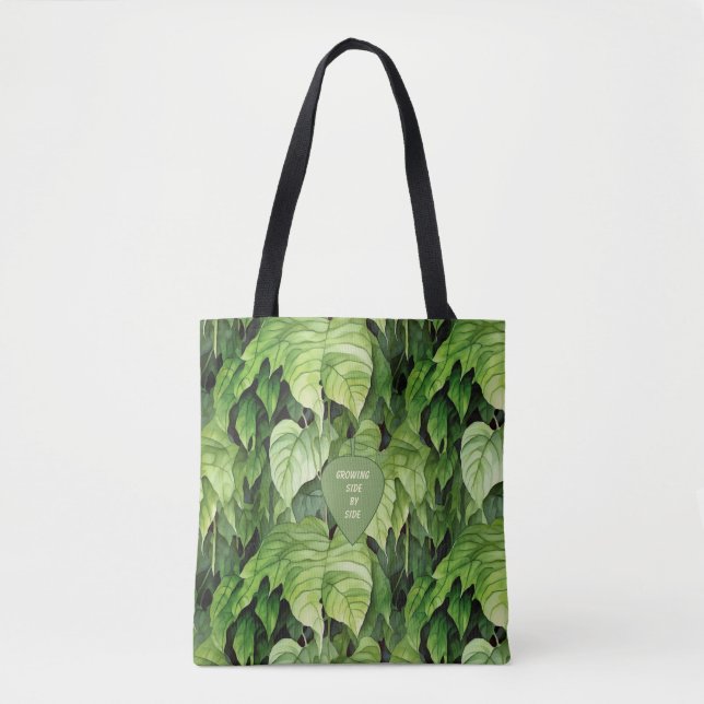 Bolsa Tote Growing Side by Side Green Leaf (Frente)