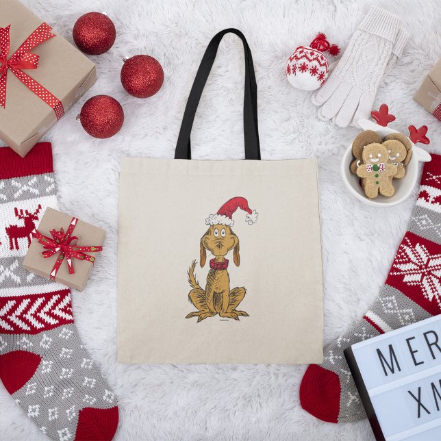 Bolsa Tote Grpolegadas clássico | Max - Santa Hat (Tote bag on Christmas background)
