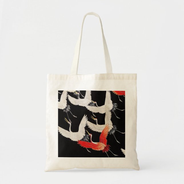 Bolsa Tote Gruas voadoras japonesas Kimono Art (Frente)