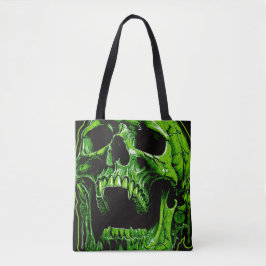 Bolsa Tote Grüner Vampirschädel