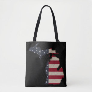 Bolsa Tote Grunge Americana Michigan   Personalizar