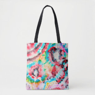 Bolsa Tote Grunge Duro Vermelho. Shibori Pattern. Ouro Brush