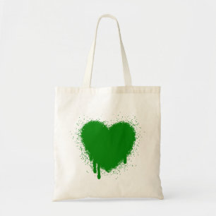 Bolsa Tote Grunge Heart - Verde