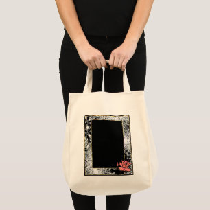 Bolsa Tote Grunge oldish retro vintage rosa coral flores flo