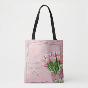 Bolsa Tote Grupo da sacola cor-de-rosa do dia das mães das