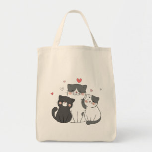 Bolsa Tote grupo de gatos bonitos design de amante de gatos