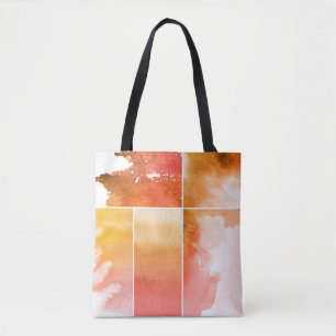 Bolsa Tote Grupo do abstrato 4 pintados mão da aguarela