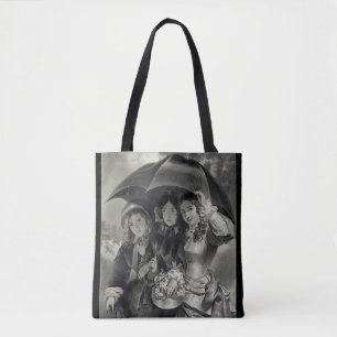 Bolsa Tote Guarda-chuva de meninas vitorianas dia chuvoso sen
