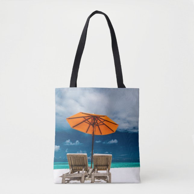 Bolsa Tote Guarda-chuva de Sun no Sandy Beach |Maldives (Frente)