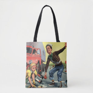 Bolsa Tote Guarda de Patrulha de Segurança Vintage Ajudando M