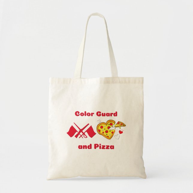 Bolsa Tote Guarda e pizza coloridas (Frente)