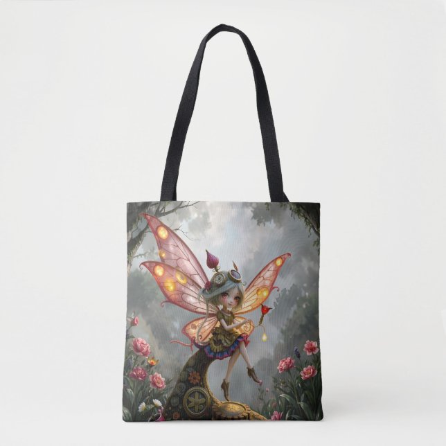Bolsa Tote Guardiã Enluarada da Luz Mecânica. (Frente)