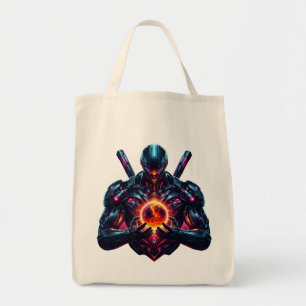 Bolsa Tote Guardião Cósmico Cibernético Abstrato Robô Futuris
