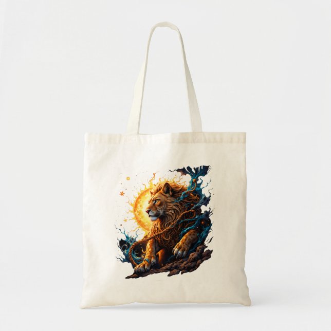 Bolsa Tote Guardião do Limiar Solar – Leão do Equilíbrio (Frente)