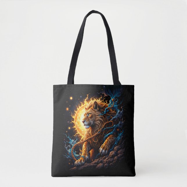 Bolsa Tote Guardião do Limiar Solar – Leão do Equilíbrio (Frente)