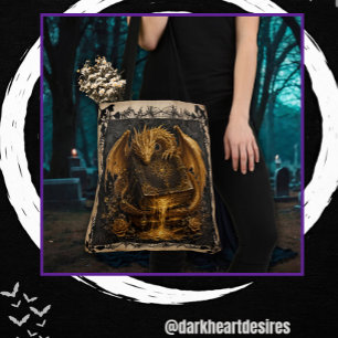 Bolsa Tote Guardião do Livro Antigo do Dragão Dourado