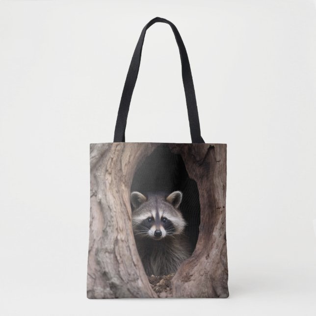 Bolsa Tote Guaxinim na Caverna da Árvore (Frente)