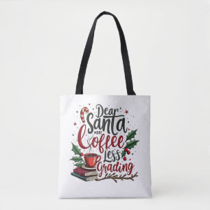 Bolsa Tote Guaxinim Usando Chapéu de Papai Noel e Natal