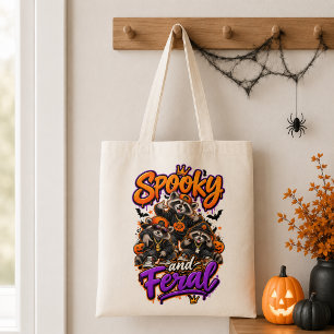 Bolsa Tote Guaxinins Assustadores de Halloween Menino Feral