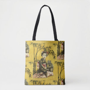 Bolsa Tote Gueixa do vintage e sacola japonesas do demónio
