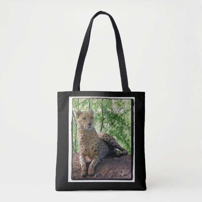 Bolsa Tote Guepardo em uma rocha (Frente)