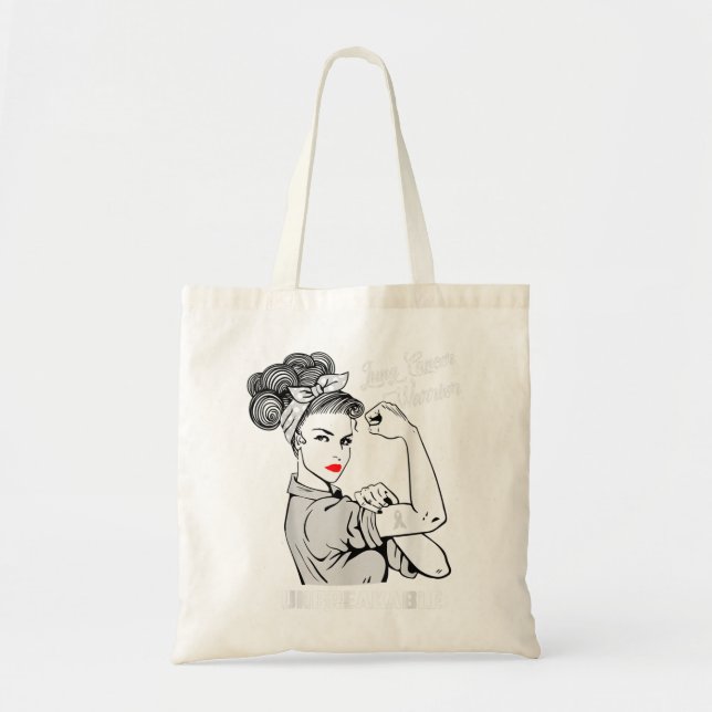 Bolsa Tote Guerreiro do Cancer pulmonar Sensibilização insepa (Frente)