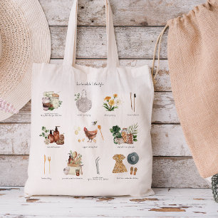 Bolsa Tote Guia Eco de Estilo de Vida Sustentável Zero Resí
