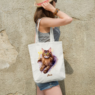 Bolsa Tote Guias de Cabos Longos e Bonitos Ilustração de Aqua