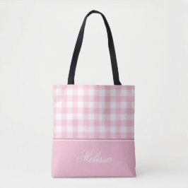 Bolsa Tote Guingão | do rosa Pastel personalizado