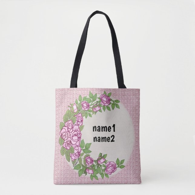 Bolsa Tote Guirlanda de rosas (Frente)